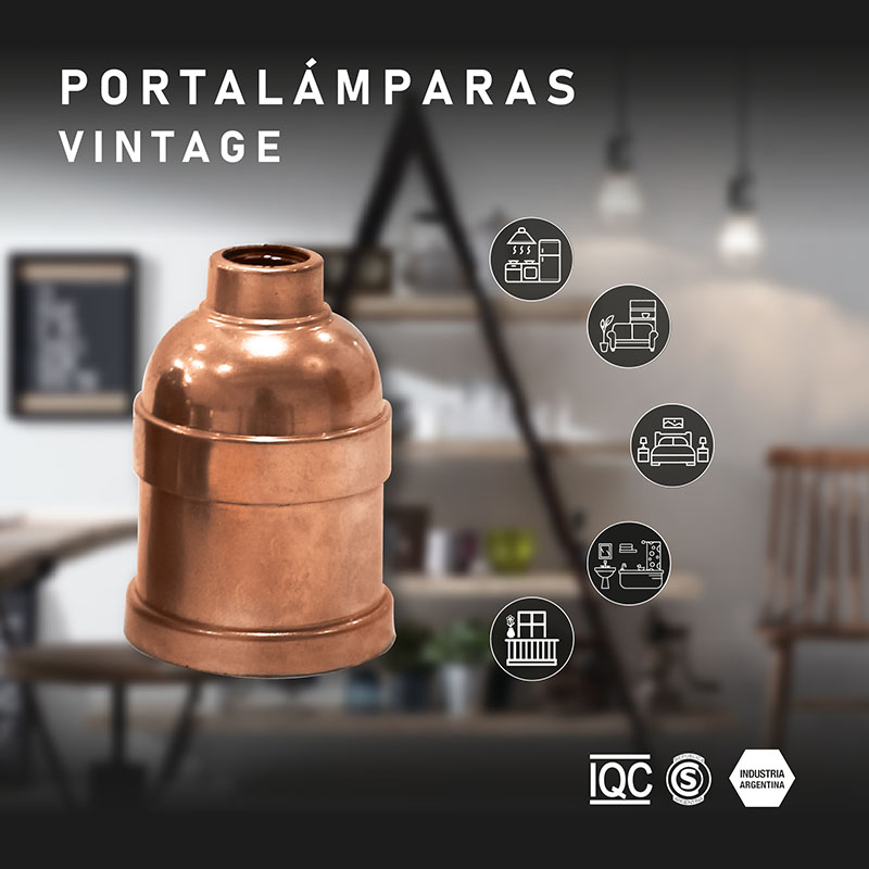 portalamparas vintage fabricante Argentina